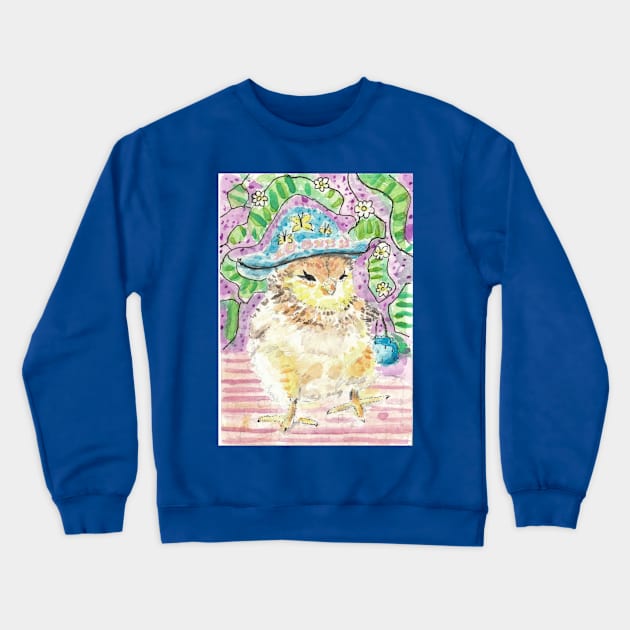 Baby chick in a hat art Crewneck Sweatshirt by SamsArtworks